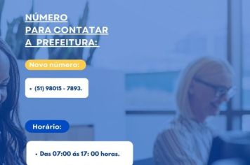 Número para contatar a Administração Municipal de Arvorezinha.