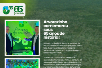 Arvorezinha comemorou 65 anos de emancipação municipal.