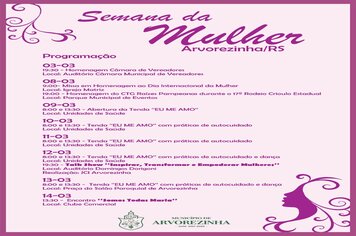 SEMANA DA MULHER TEM INTENSA PROGRAMAÇÃO