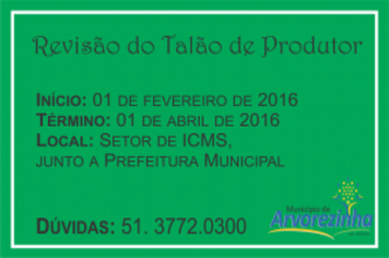 Revisão Talão de Produtor