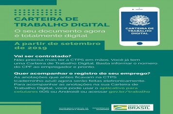 A Carteira de Trabalho agora é digital