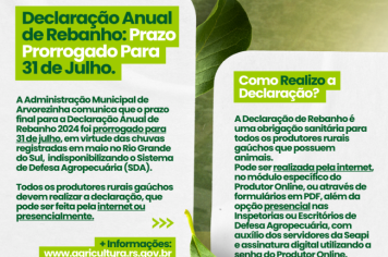 Declaração de Rebanho 2024 – Prazo Prorrogado.