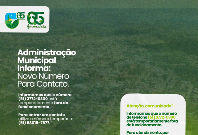 Informamos que o número de telefone (51) 3772-0300 está temporariamente fora de funcionamento.