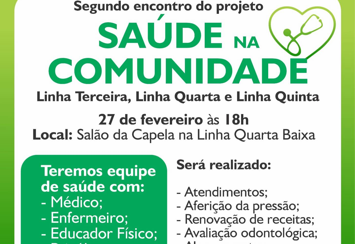 Segundo encontro do projeto Saúde na Comunidade 