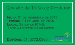 Revisão Talão de Produtor