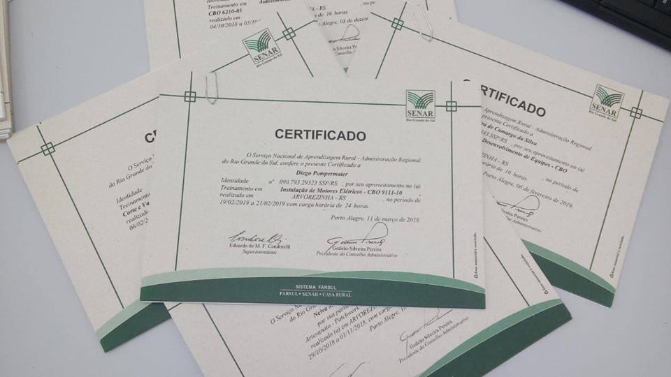 CERTIFICADOS DE CURSOS REALIZADOS ESTÃO DISPONÍVEIS JUNTO AO CRAS