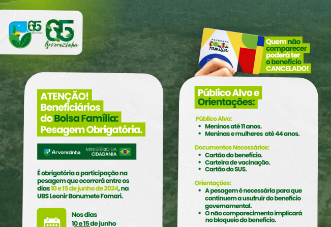 Atenção Beneficiários do Programa Bolsa Família!