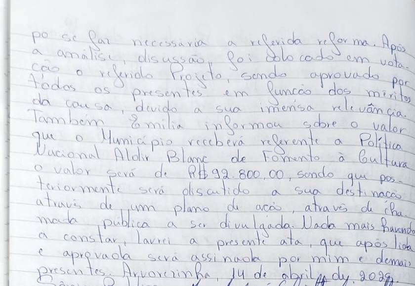 Ata do Conselho de Cultura -  PNAB
