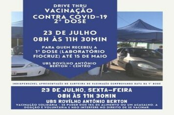 ATENÇÃO‼️ 2ª DOSE DA VACINA CONTRA A COVID-19 PARA  PESSOAS QUE RECEBERAM A 1ª DOSE (LABORATÓRIO FIOCRUZ/ASTRAZENECA) ATÉ 15 DE MAIO, SERÁ NA SEXTA-FEIRA 23 DE JULHO