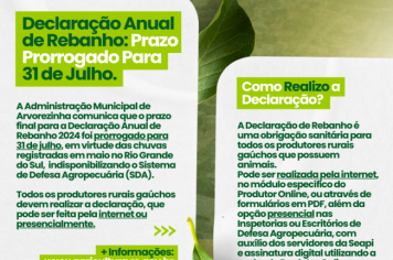 Declaração de Rebanho 2024 – Prazo Prorrogado.