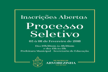Inscrições do Processo Seletivo iniciam hoje (05)