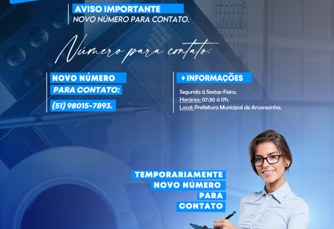 NOVO NÚMERO PARA CONTATO. 