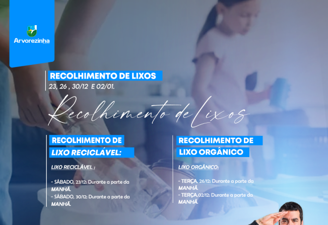 Programação Especial de Coleta de Lixo em Arvorezinha para o Final de Ano.