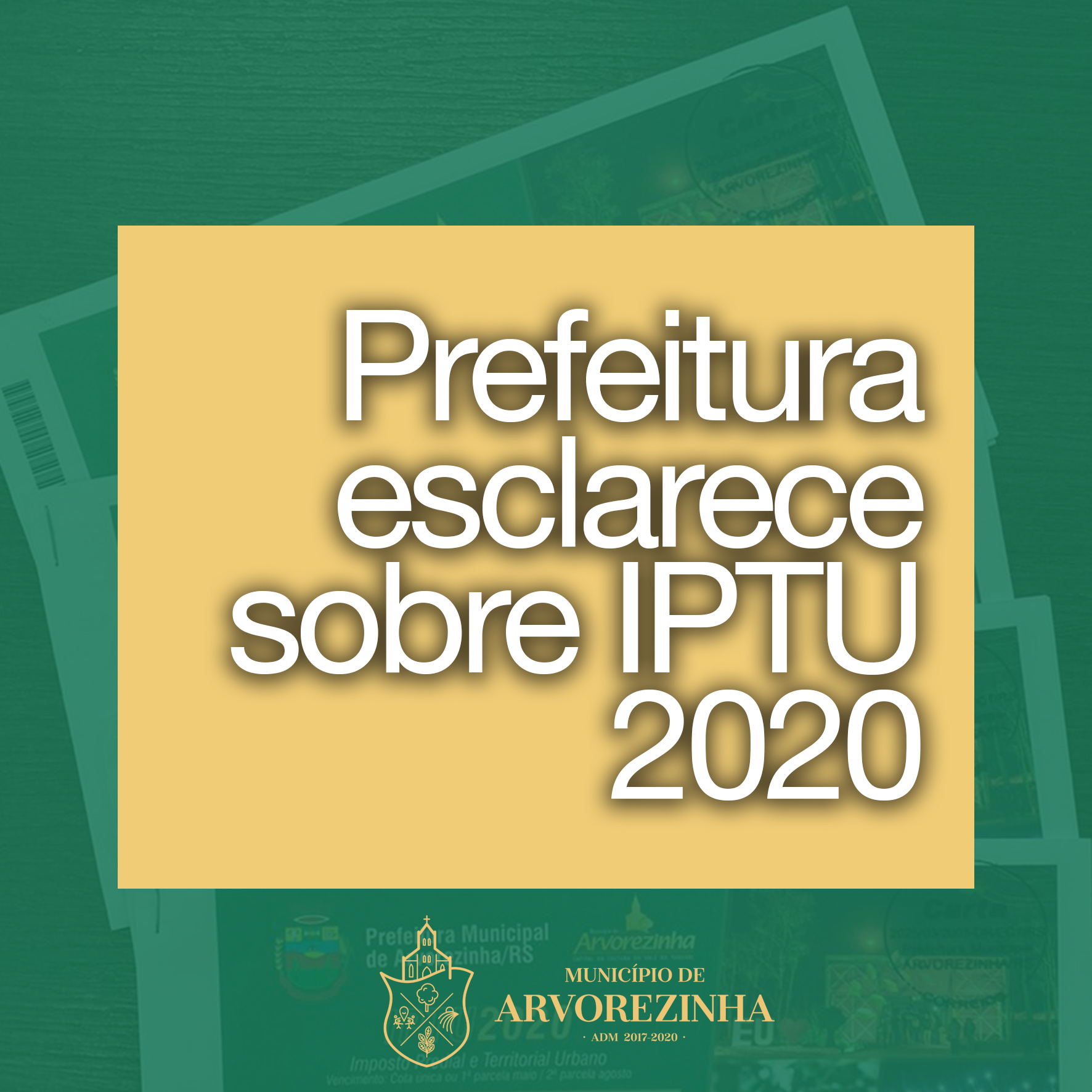 PREFEITURA ESCLARECE SOBRE IPTU 2020
