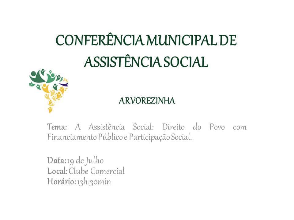 CONFERÊNCIAL MUNICIPAL DA ASSISTÊNCIA SOCIAL SERÁ REALIZADA ESTA SEMANA