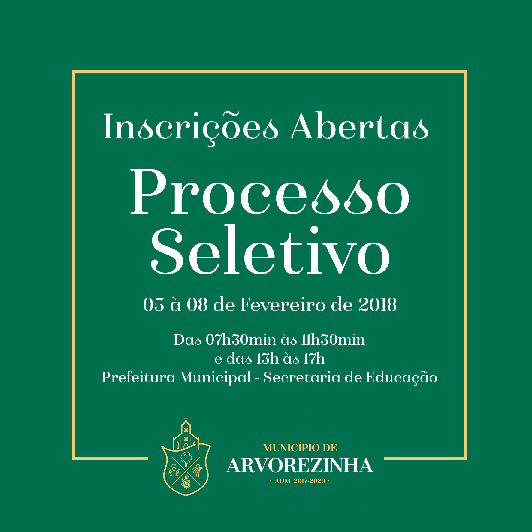 Inscrições do Processo Seletivo iniciam hoje (05)